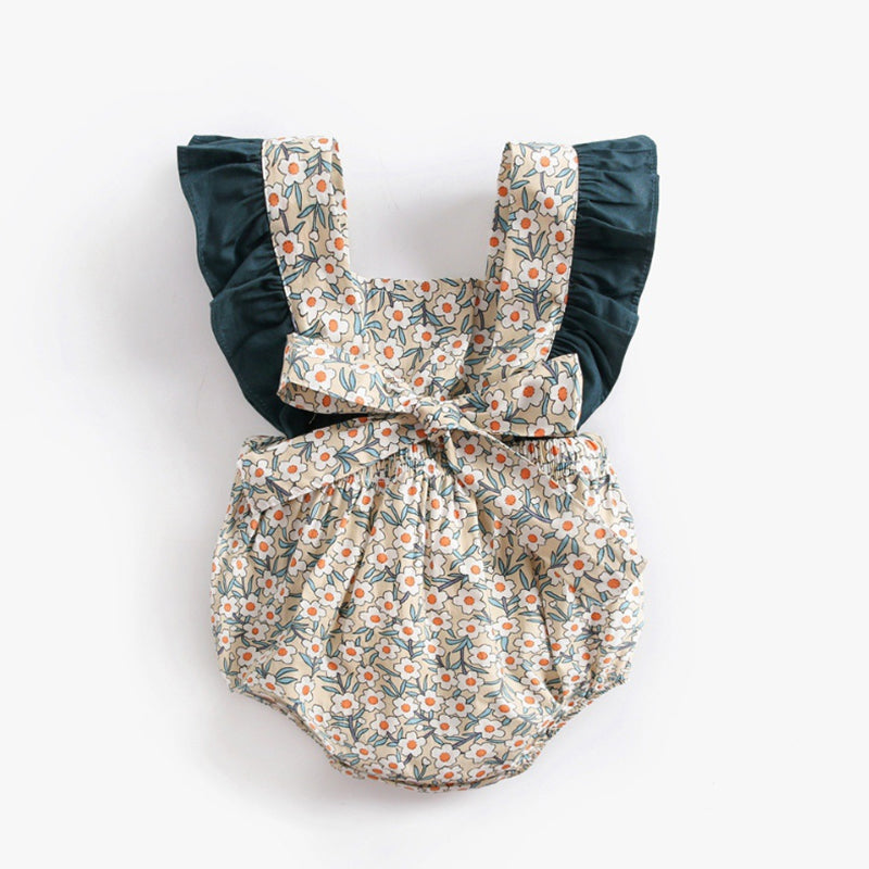 Baby Girls Floral Ruffled Cute Romper