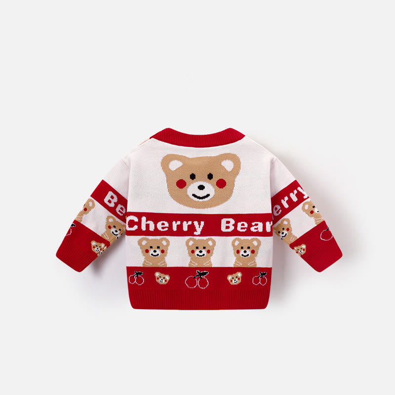 CHERRY BEAR Toddler Knitted Sweater