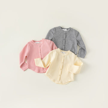 Toddler Solid Color Button Sweatshirt