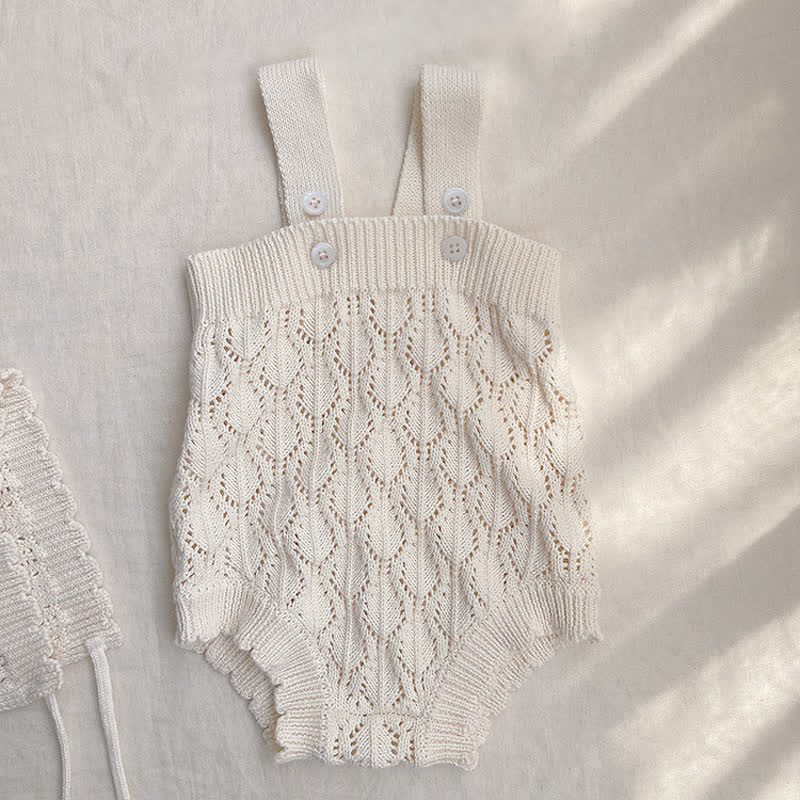 Baby Hollow Out Knitted Strap Bodysuit