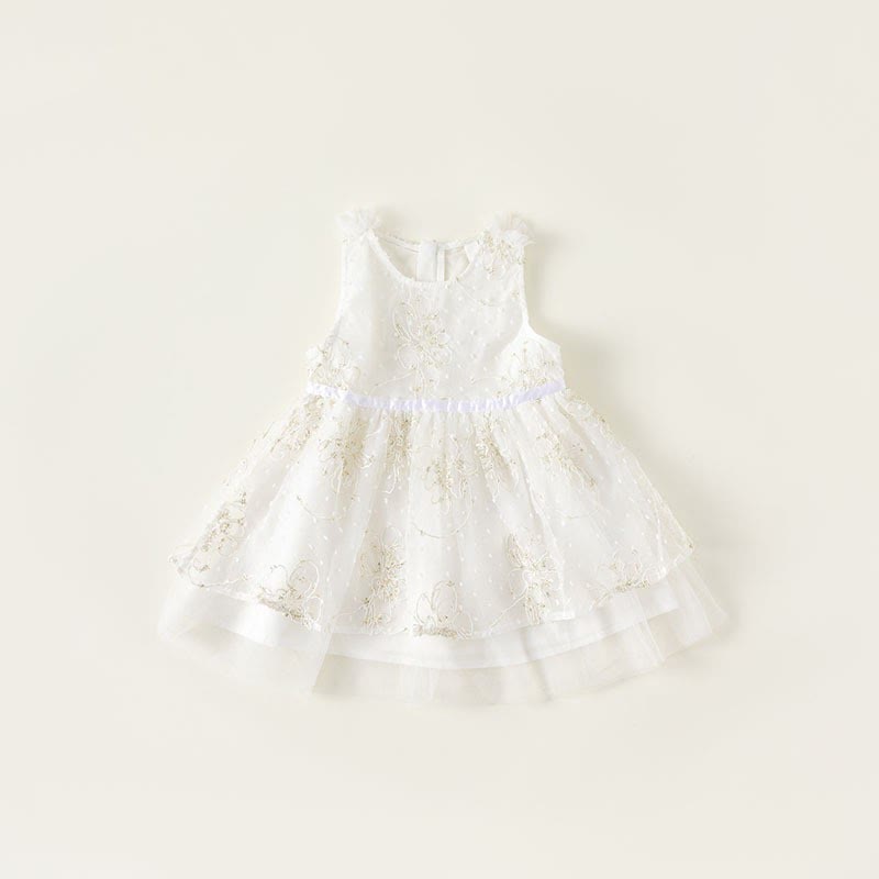 Toddler Girl Embroidered Flower Mesh Dress