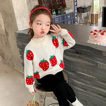 Toddler Girl Strawberry Sweet Cardigan