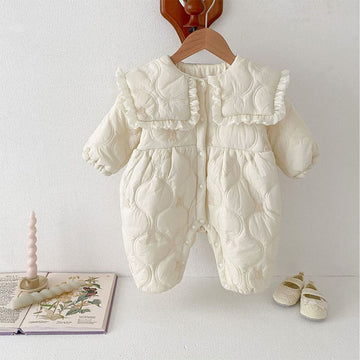 Baby Girl Bow Quilted Romper