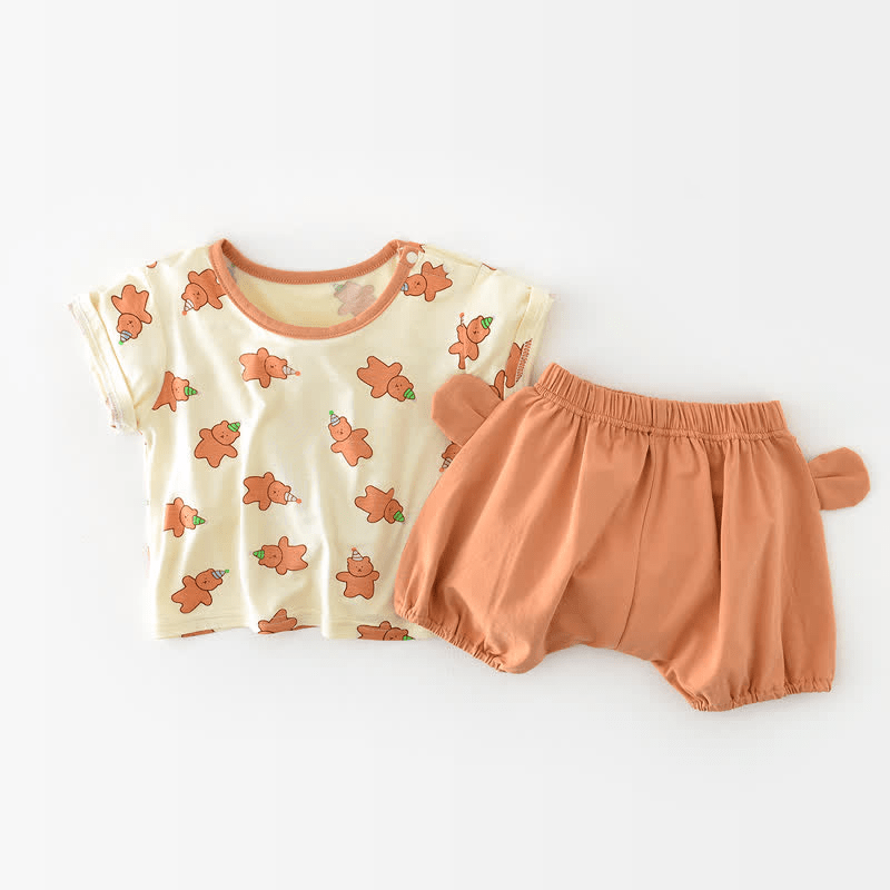 Baby Bear Crew Neck Tee and Shorts Set