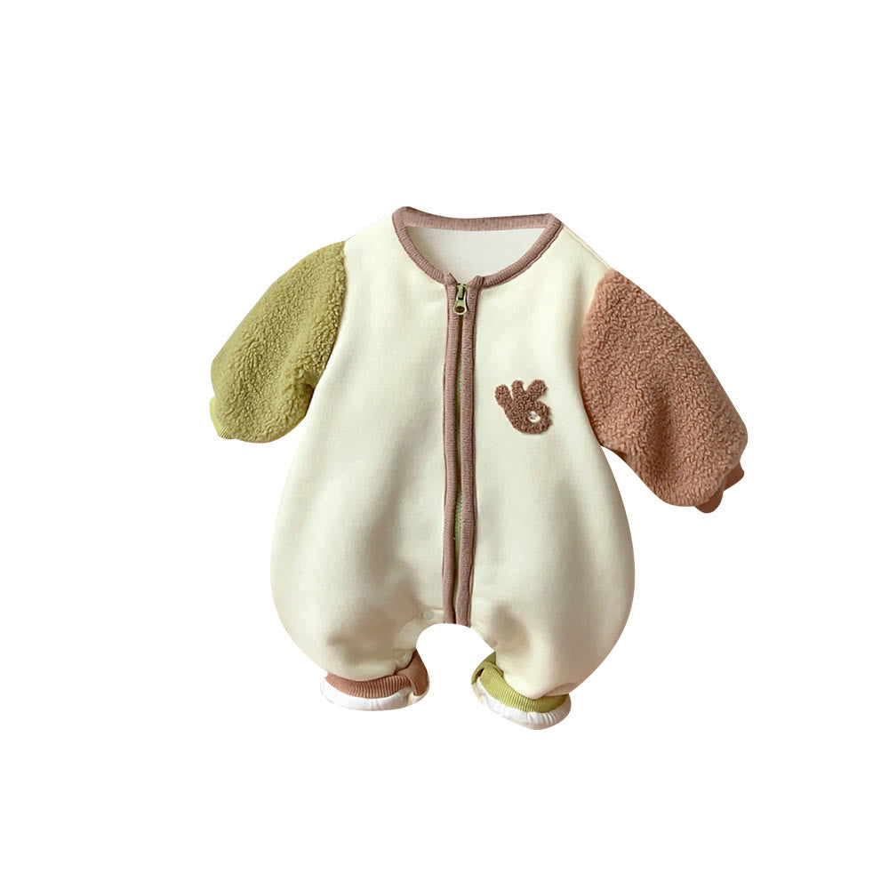 Baby Finger Fleece Zipper Romper