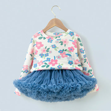 Toddler Girl Flower T-shirt Tulle Skirt