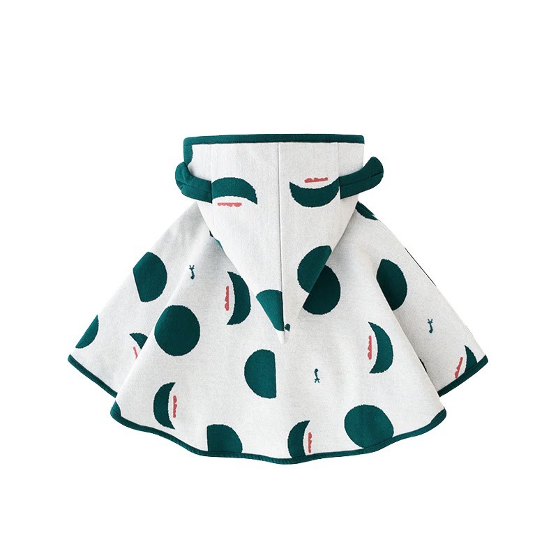 Toddler Girl Dots Hooded Casual Cloak