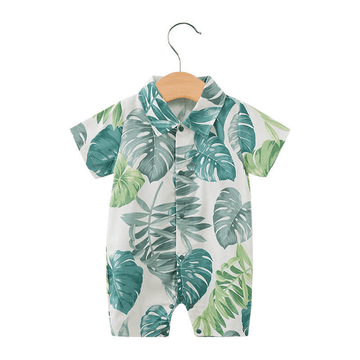 Baby Newborn Leaf Polo Collar Romper