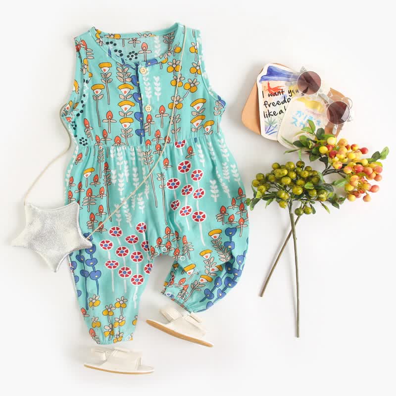 Baby Newborn Flower Sleeveless Romper