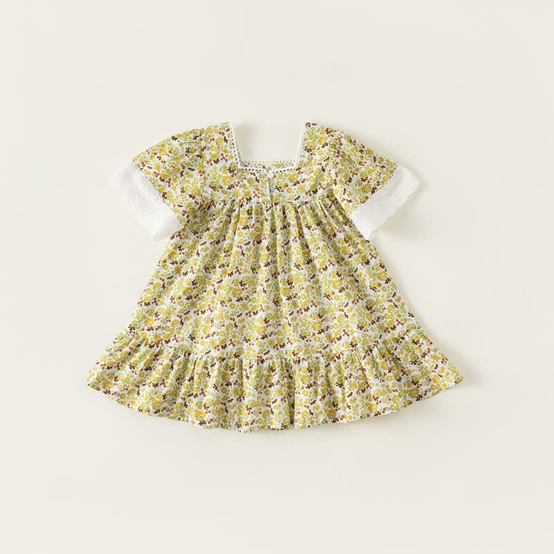 Toddler Girl Square Neck Floral Dress