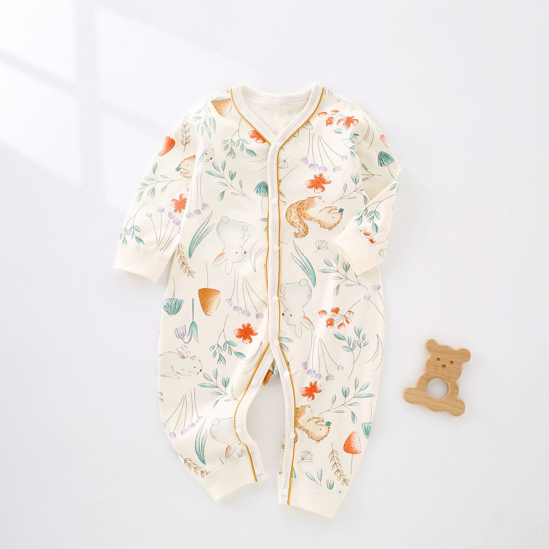 Baby Cartoon Animal Leaf Romper