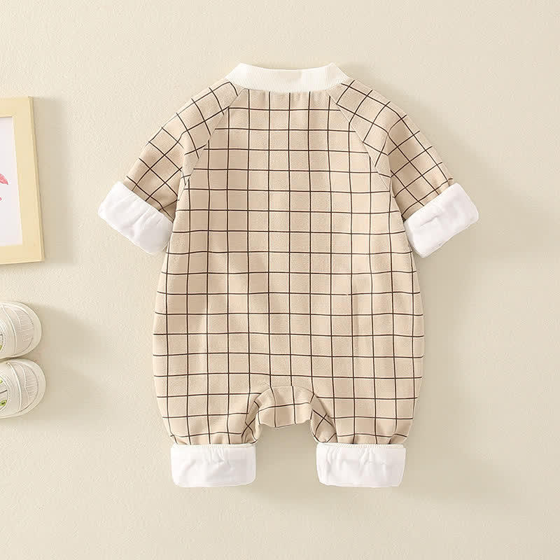 Baby Bear Plaid Newborn Casual Romper