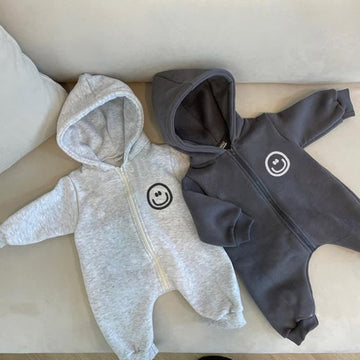 Baby Smiley Loose Hooded Romper