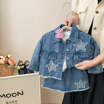 Toddler Girl Denim Star 2 Pieces Set