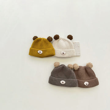 Baby 3D Ears Bear Lovely Knitted Beanie