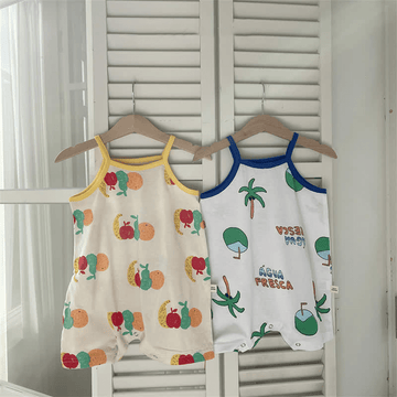 Baby Fruit Coconut Tree Sling Romper