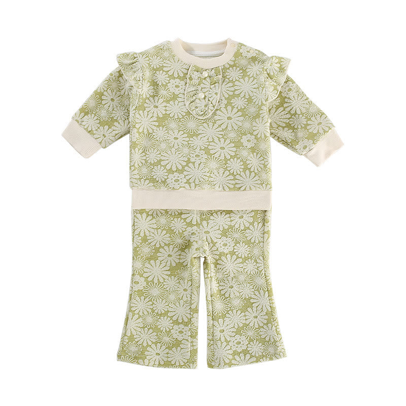 Baby Girl Flower Green 2 Pieces Set