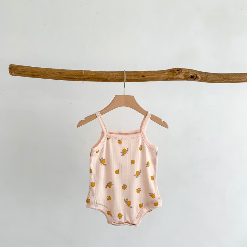 Baby Floral Fruit Strap Bodysuit