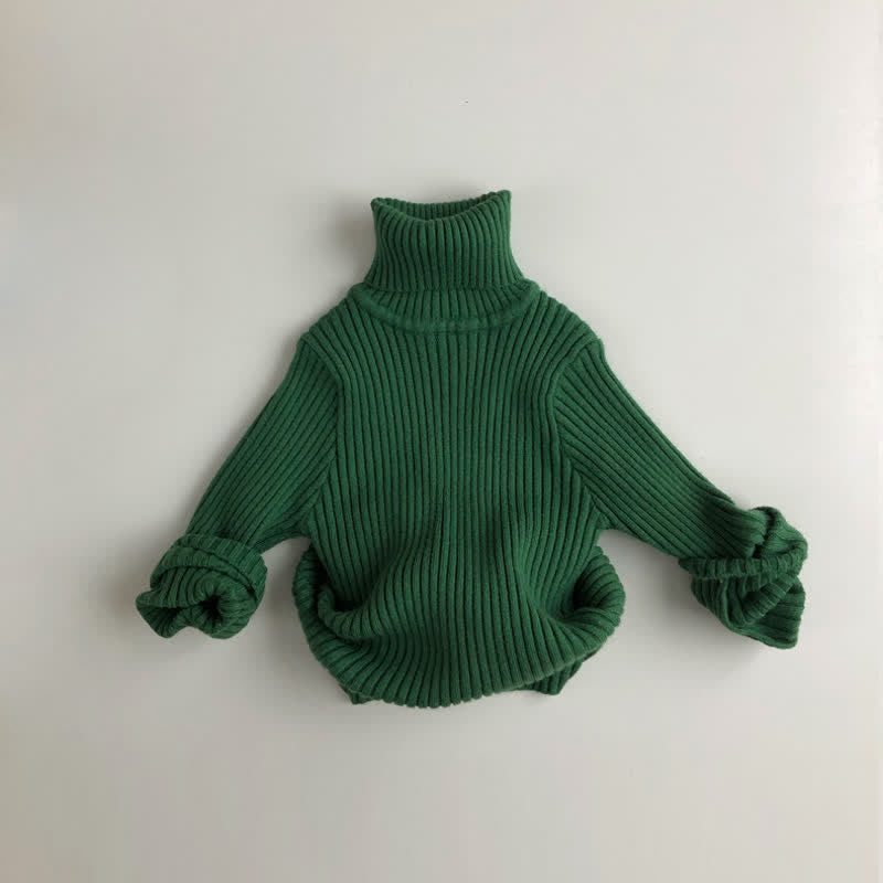 Toddler Boy Solid Color Turtleneck Sweater