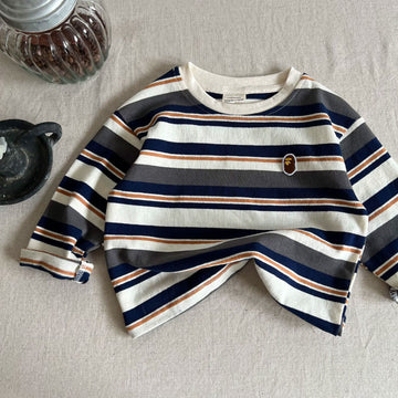 Toddler Boy Striped Embroidered Tee