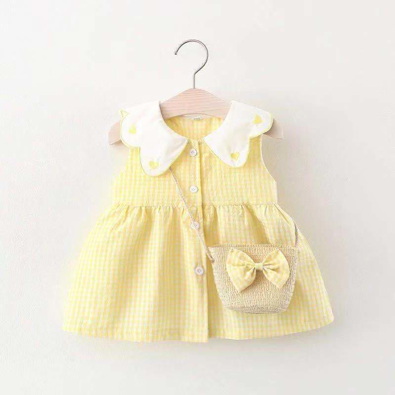 Baby Plaid Heart Dress with Bag