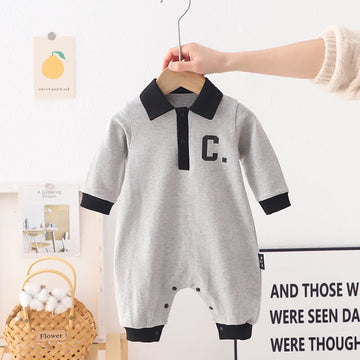 C Baby Polo Collar Simple Romper