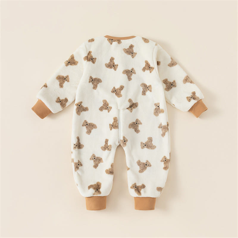 Baby Coffee Bear Fleece Pajamas Romper