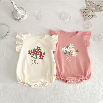 Baby Flower Patch Ruffled Bodysuit