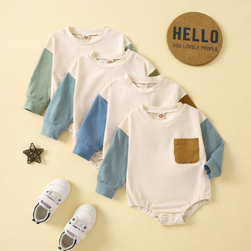 Baby Pocket Contrast Sleeves Bodysuit