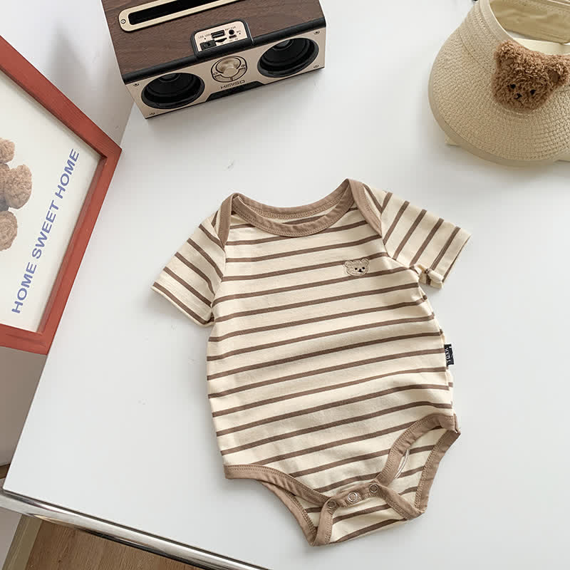 Baby Striped Bear Patch Bodysuit