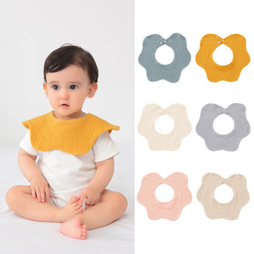 Baby Solid Color Petal Bibs