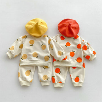 Baby Fruit Orange Lemon Sweatsuit 2 Pieces Set