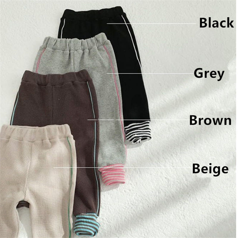 Baby Waffle Striped Casual Jogger Pants