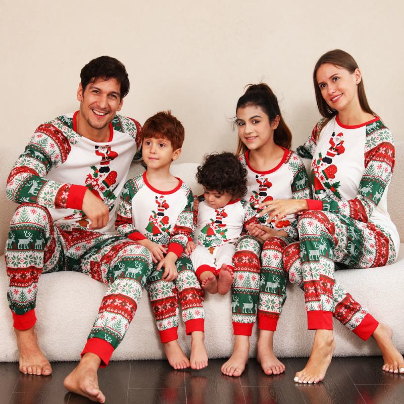 Family Matching Santa Claus Christmas Elk Pajamas