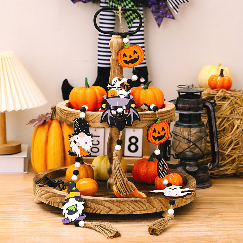 Halloween Wooden Beads Pendant Wall Decoration Prop