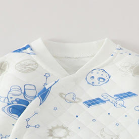 Baby Rocket Planet Astronaut Quilted Romper