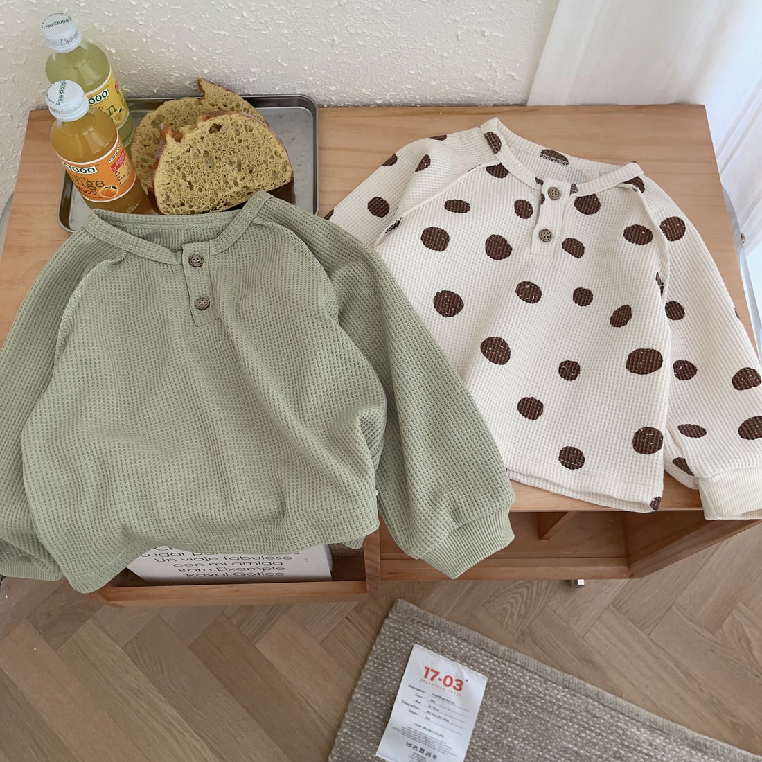 Baby Toddler Dots Waffle Sweatshirt