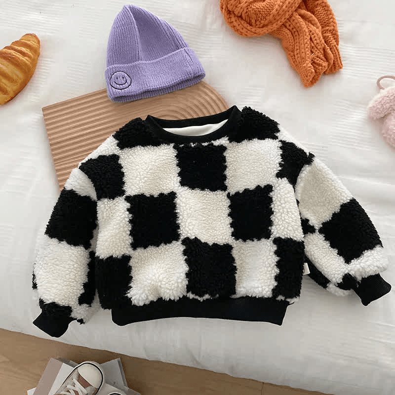 Toddler Checkerboard Fleece Lined Sweatshirt