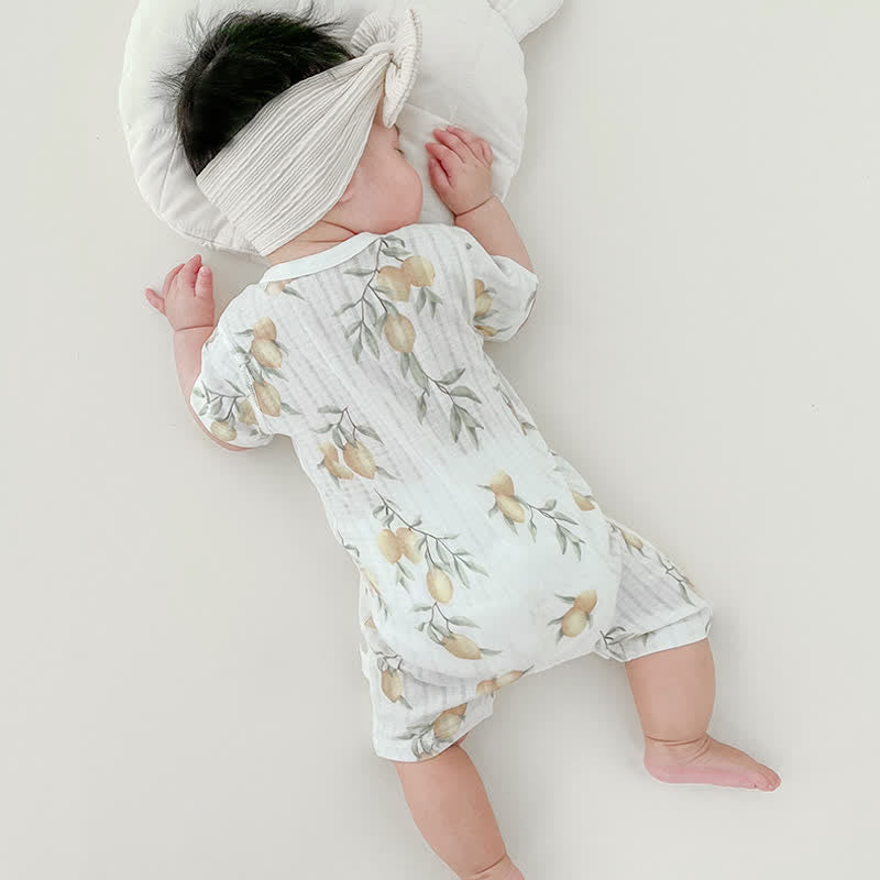 Baby Lemon Crew Neck Seamless Romper