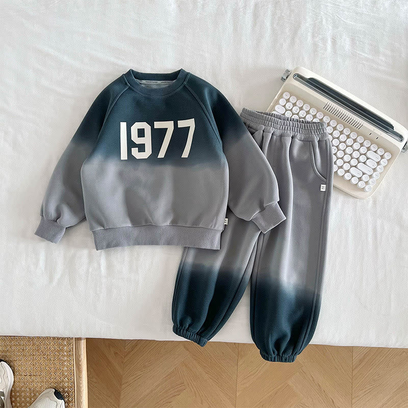 1977 Toddler Number Gradient Sweatsuit 2 Pieces Set