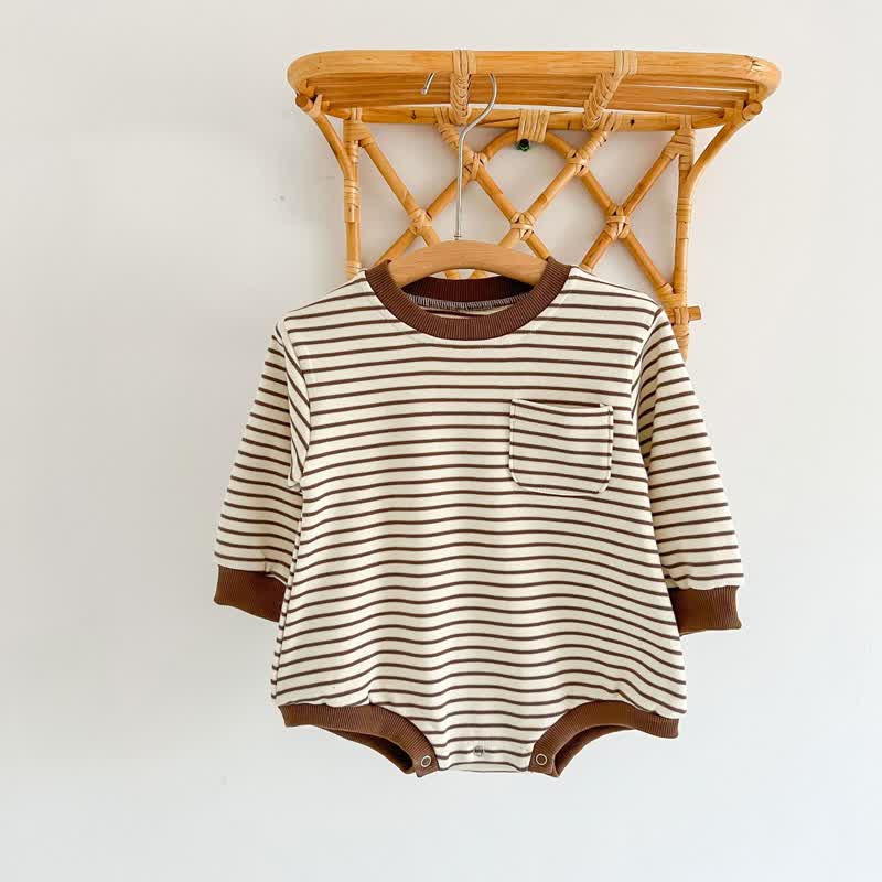 Baby Unisex Striped Crew Neck Bodysuit