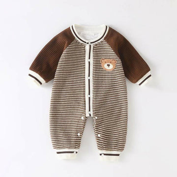 Baby Boy Plaid Bear Romper