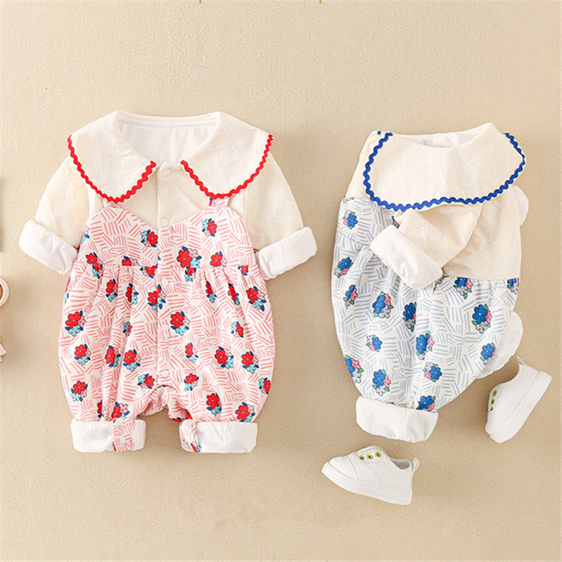 Baby Flower Fake 2 Pcs Romper