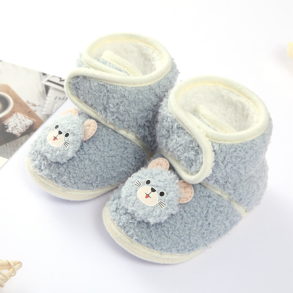 Baby Cartoon Bear Fleece Warm Floor Pre-walker Shoes