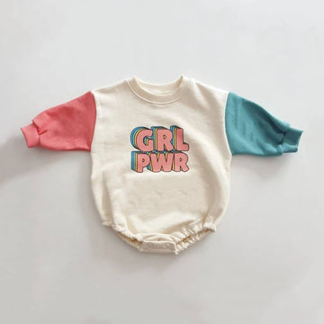 GRL POWER Baby Contrast Sleeve Bodysuit