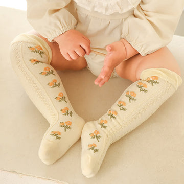 Baby Toddler Floral Cherry Middle Socks