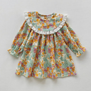 Toddler Girl Lace Retro Style Flower Dress