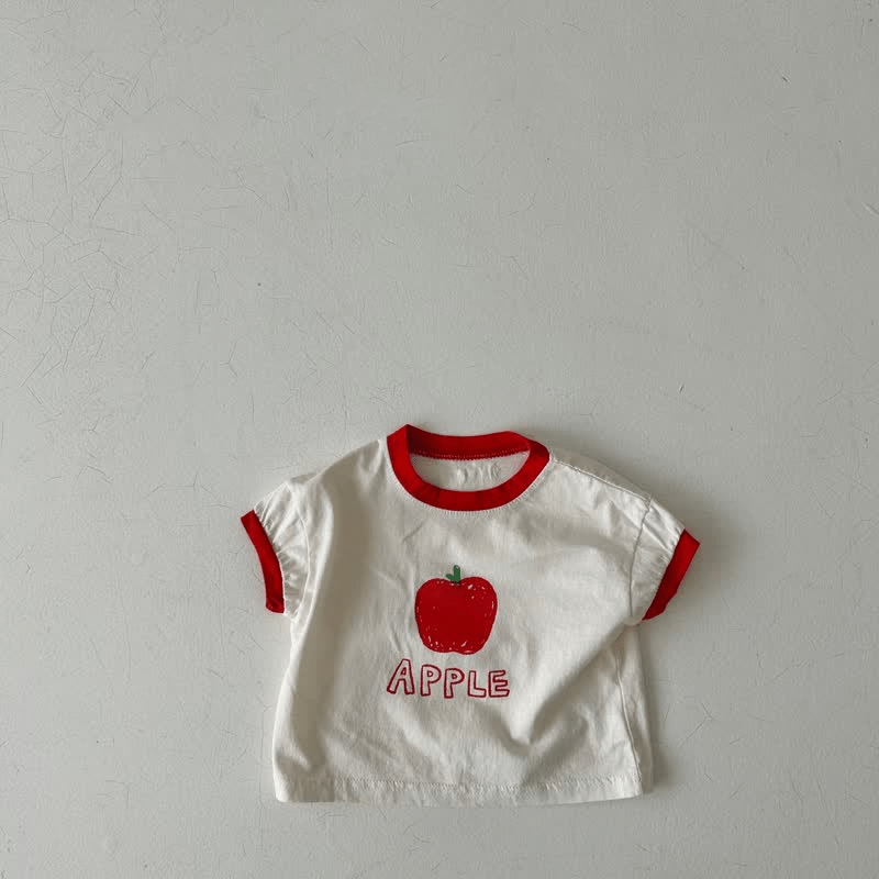 APPLE Baby Toddler Tee and Plaid Shorts Set