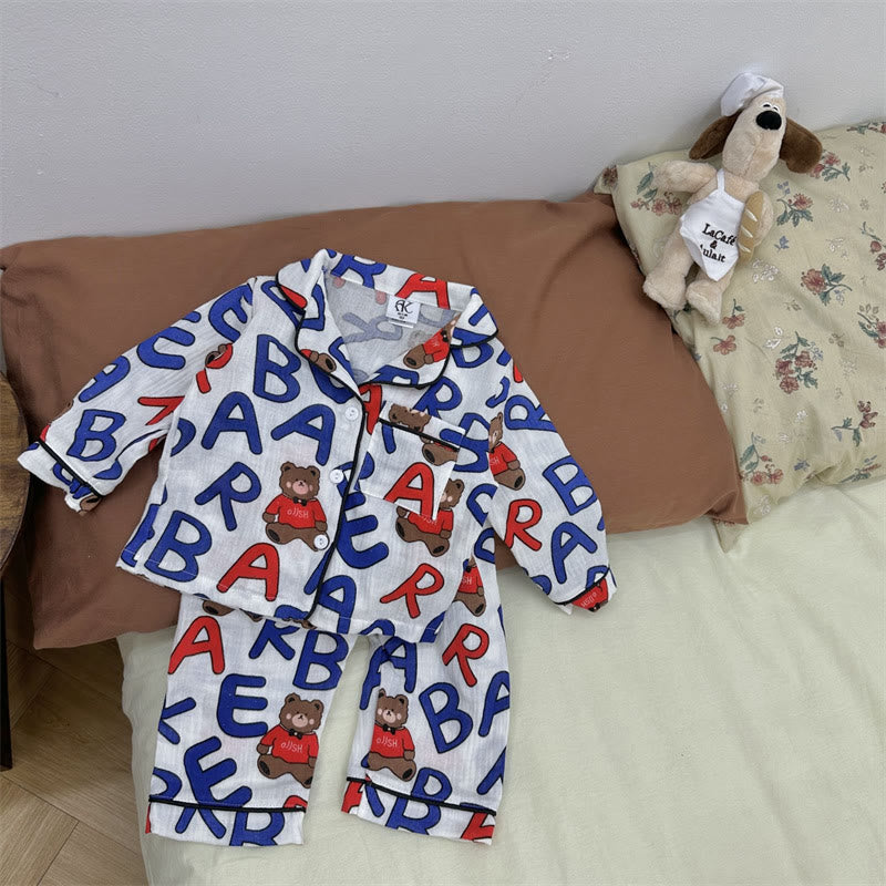 BEAR Toddler Slogan Teddy Pajamas Set