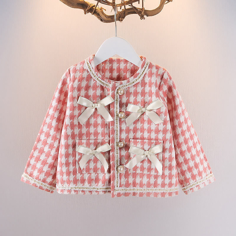 Baby Toddler Bow Pearl Button Cardigan